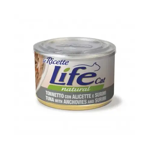 Lifecat Natural ВОЛОГИЙ КОРМ Супер-преміум коти (з тунцем та анчоусами) 85 г