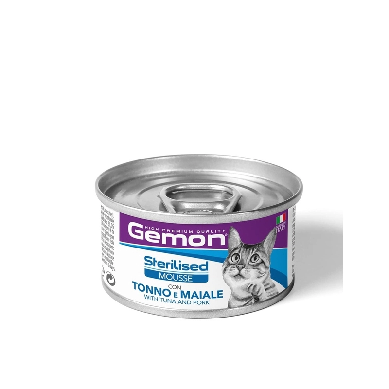 Gemon Adult Mousse ВОЛОГИЙ КОРМ Економ коти (мус з тунцем та свининою) 85 г 