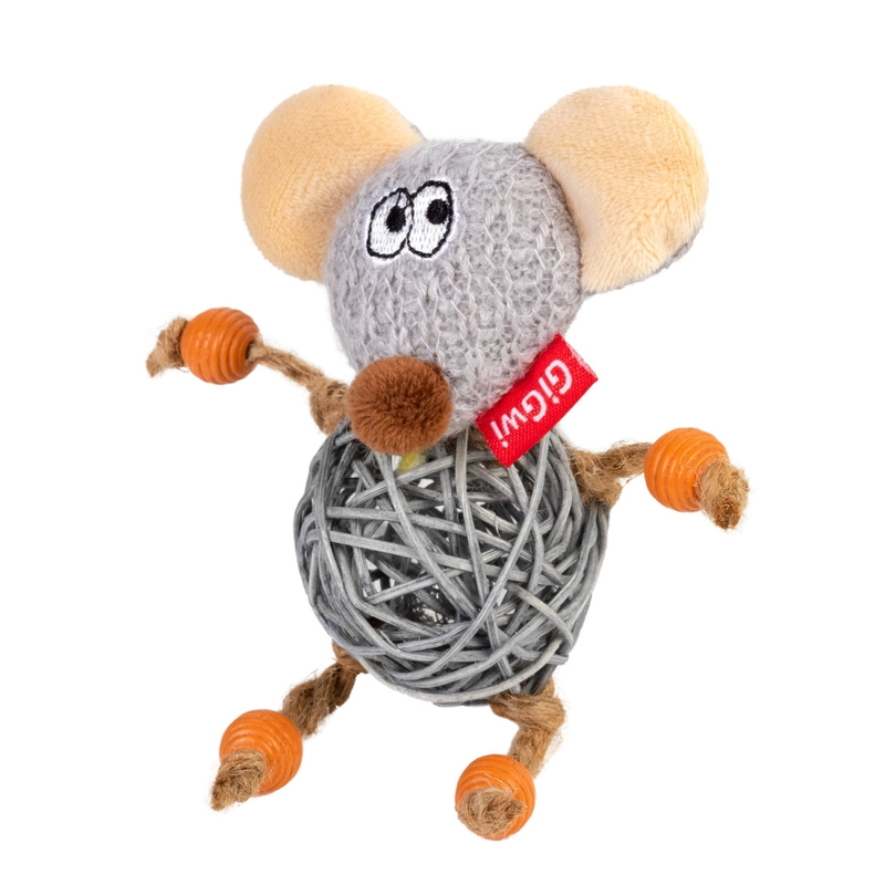 GiGwi Catch&Scratch Мишка з дзвіночком іграшка для котів 8 см (4823089351995)  - фото 1