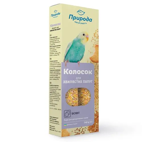 Ласощі для хвилястих папуг Природа Бісквіт 140г (4820157400210)