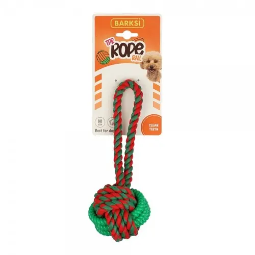 Barksi TPR Rope Ball М'ячик на канаті іграшка для собак 22 см - з TPR вставкою (2007033036011)