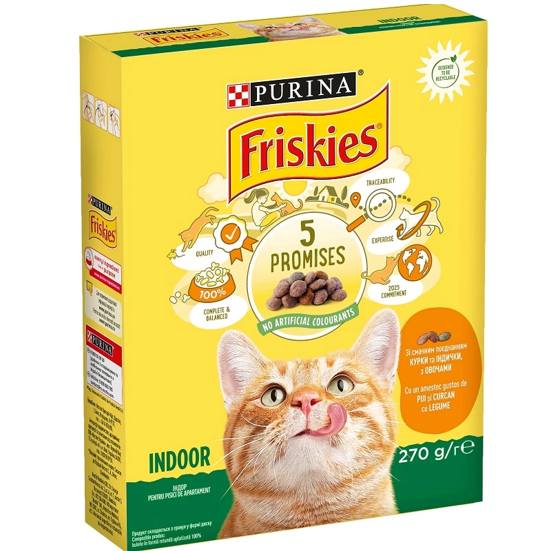 Friskies Indoor СУХИЙ КОРМ Економ коти (з індичкою) 270 г 
