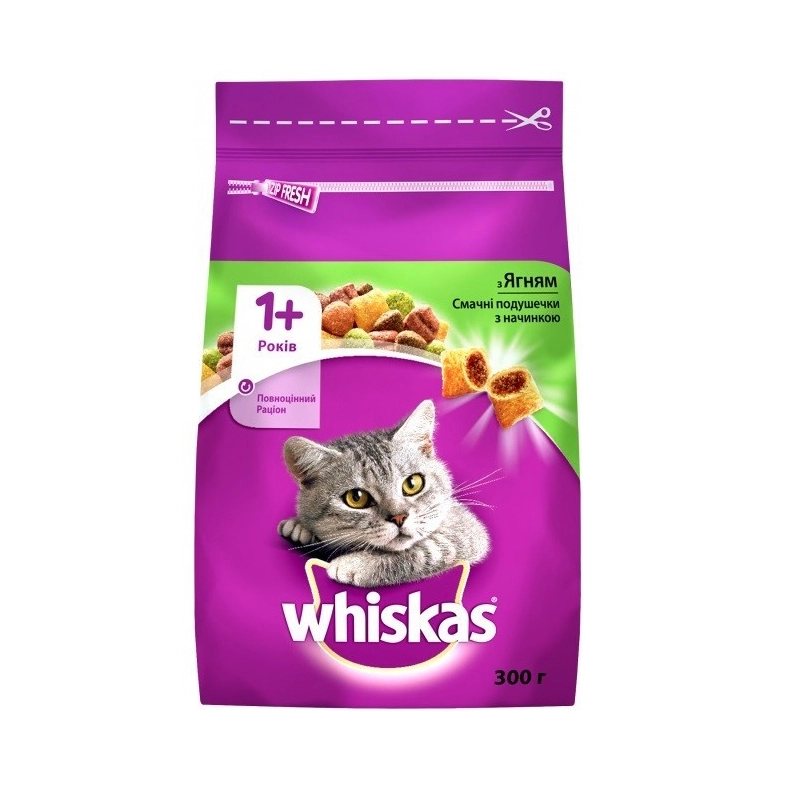 Whiskas сухой корм для кошек 300 г - с ягненком (5900951014086) 