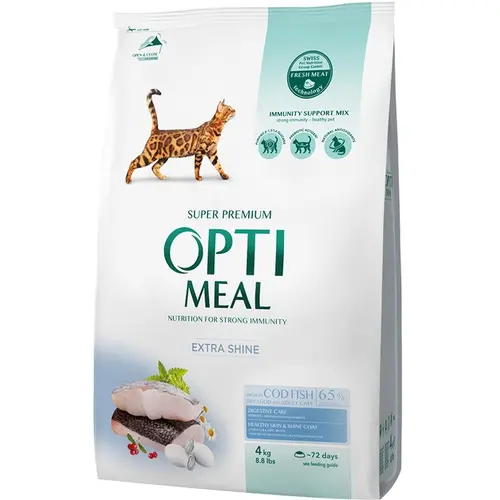 Optimeal сухий корм для котів 4 кг - з тріскою (4820215364454)