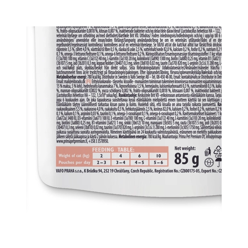 Brit VetDiet Gluten GF Renal ВОЛОГИЙ КОРМ Холістік коти (для підтримки нирок) 85 г  - фото 2