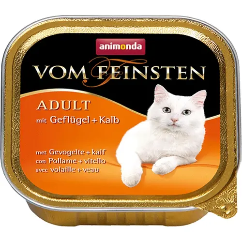 Animonda Vom Feinsten Adult with Poultry + Veal вологий корм для котів 100 г - з птицею і телятиною (4017721832007)