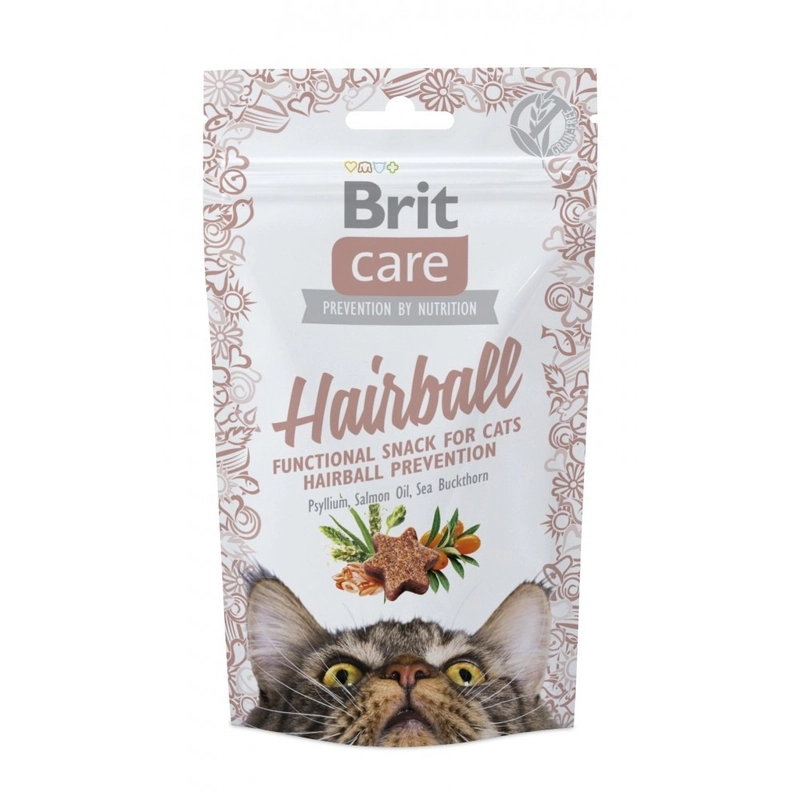 Brit Care Hairball Functional Snack ЛАСОЩІ Супер-преміум коти (з качкою) 50 г 