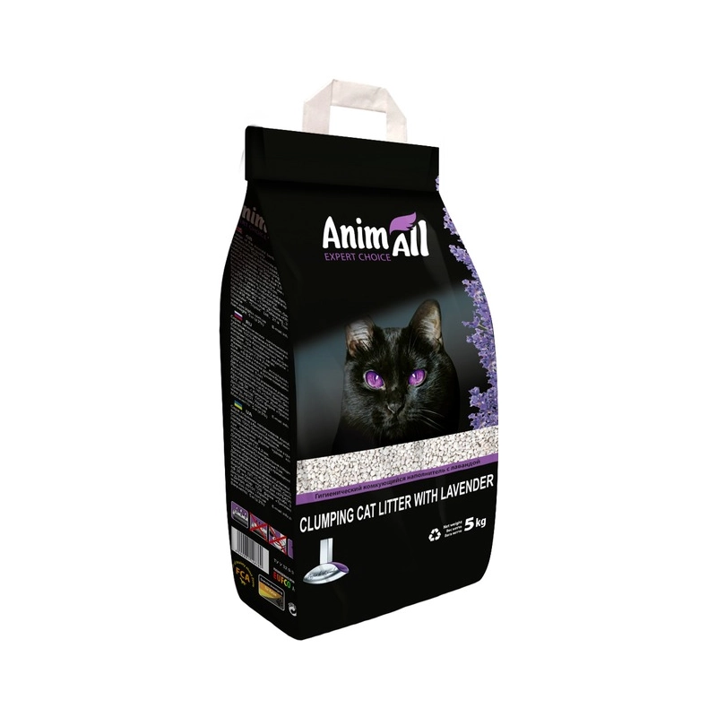 AnimAll наповнювач для котячого туалету 5 кг - бентонітовий, з ароматом лаванди (4820224500836) 