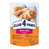 Club 4 Paws Premium With Veal ВОЛОГИЙ КОРМ Premium коти (з телятиною в соусі) 85 г 