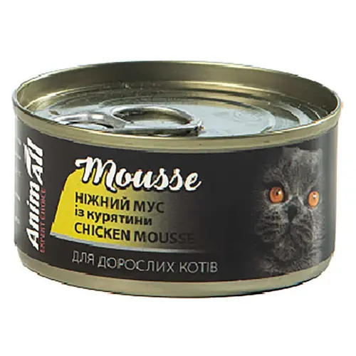 AnimAll ВОЛОГИЙ КОРМ Холістік коти (ніжний мус з курки) 80 г