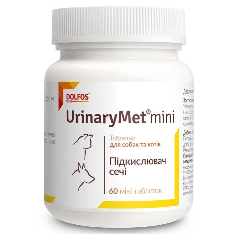 Dolfos UrinoMet Mini таблетки для котів та собак 1 таблетка (5903772196351) 