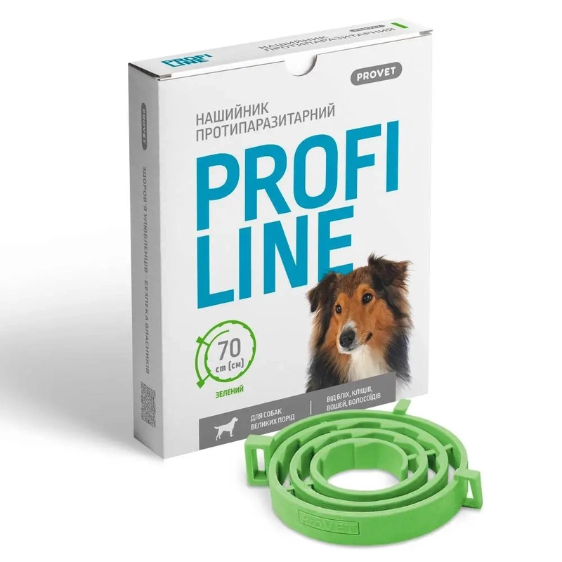 PROVET Profiline нашийник для собак 70 см - від бліх та кліщів, зелений (4823082431014)  - фото 2