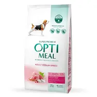 Optimeal ADULT Medium Breed СУХИЙ КОРМ Супер-преміум собаки середніх порід (з індичкою) 1.5 кг 
