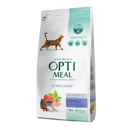 Optimeal Sterilised сухий корм для стерилізованих кішок 10 кг - з лососем (4820215368179)