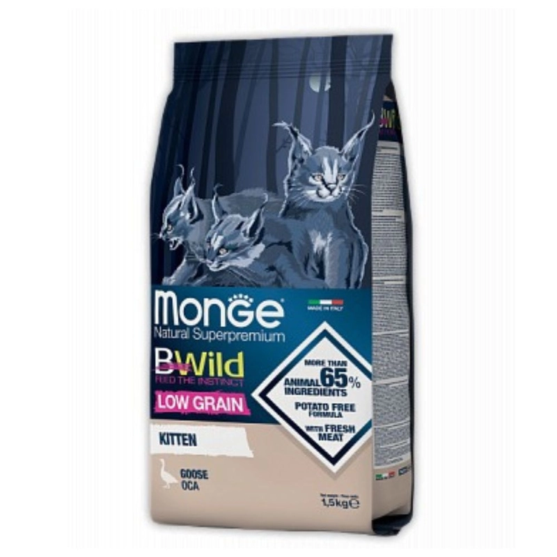 Monge Bwild LG Kitten СУХИЙ КОРМ Супер-преміум кошенята (з гусаком) 1.5 кг 