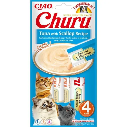 Inaba Ciao Churu ЛАСОЩІ Холістік коти (з тунцем та морськими гребінцями) 14 г