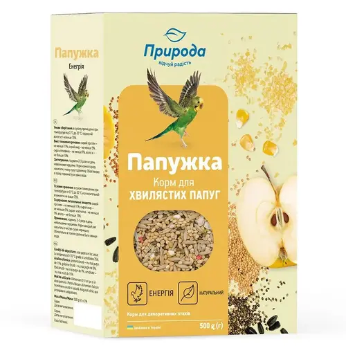 Природа Папужка Енергія корм для хвилястих папуг 500 г (4823082410835)
