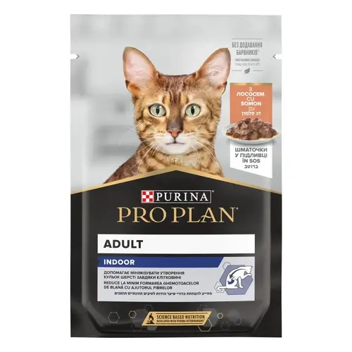Purina Pro Plan Indoor Adult ВОЛОГИЙ КОРМ Холістік коти (з лососем) 85 г