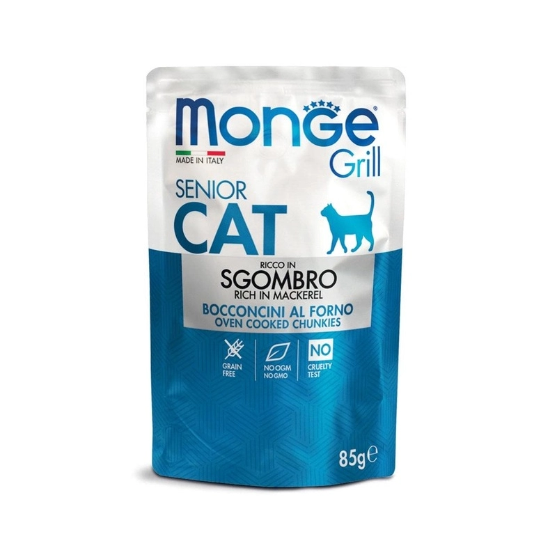 Monge Grill Senior влажный корм для кошек 85 г - со скумбрией (8009470013666) 