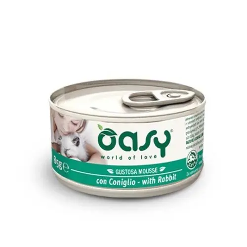Oasy Cat вологий корм для котів 85 г - з кроликом (8053017343549)