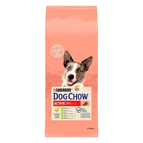 Dog Chow Active ADULT 1+ Chiken сухой корм для собак с чувствительным пищеварением 14 кг - с курицей (7613034487933)
