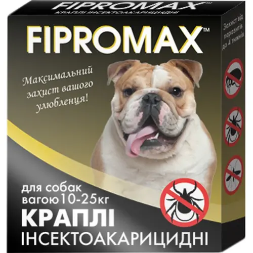 FIPROMAX краплі для собак середніх порід - від бліх і кліщів, 10-25 кг (4820237150035)