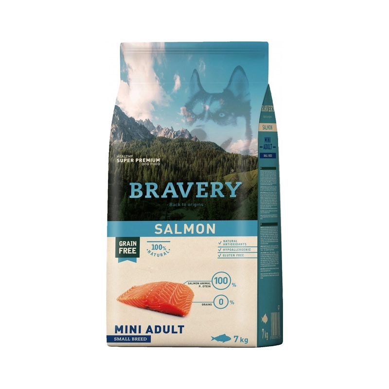 BRAVERY Salmon Mini Adult сухий корм для собак малих порід 7 кг - з лососем (8436538946725) 