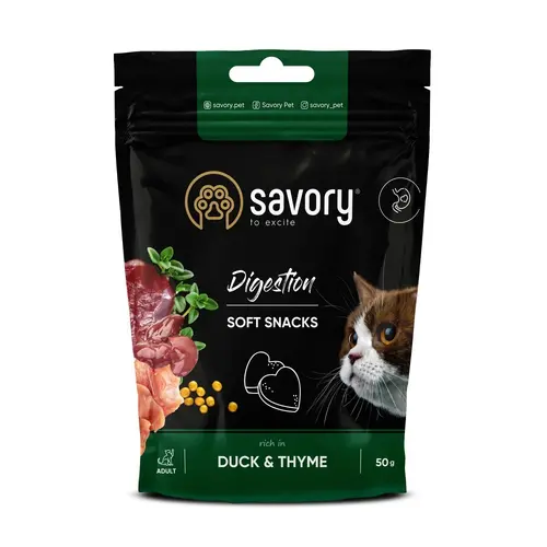 Savory Digestion Soft Snacks ЛАСОЩІ Холістік коти (для покращення травлення) 50 г