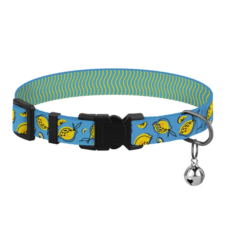 BronzeDog Urban FRUITS нашийник для котів XS - з малюнком Лимони, нейлоновий (2007033049486) 