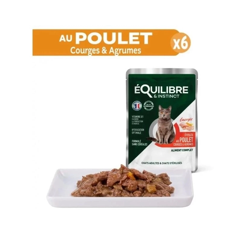 Equilibre&Instinct Sterilised ВОЛОГИЙ КОРМ Економ коти (з куркою, фореллю, яловичиною та лососем) 85 г  - фото 3