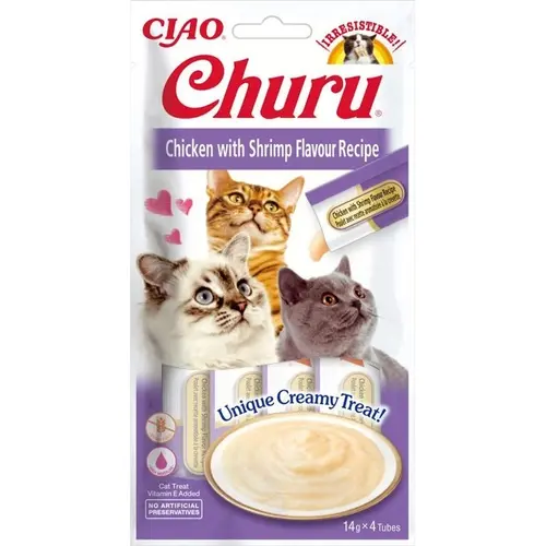 Inaba Ciao Churu ЛАСОЩІ Холістік коти (з куркою та креветкою) 14 г
