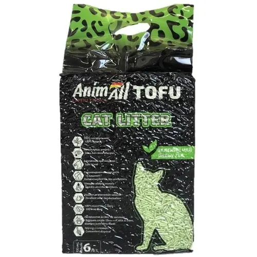 AnimAll Tofu наповнювач для котячого туалету 6 л - соєвий, з ароматом зеленого чаю (4820224500355)