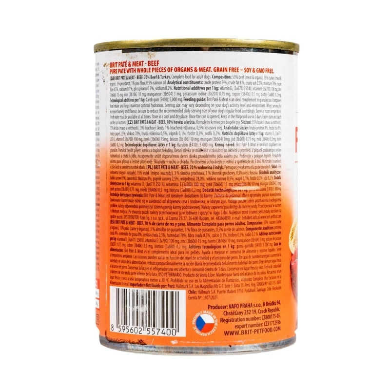 Brit Care PATE & MEAT Grain-Free Beef ADULT ВОЛОГИЙ КОРМ Супер-преміум собаки (з яловичиною) 400 г  - фото 2