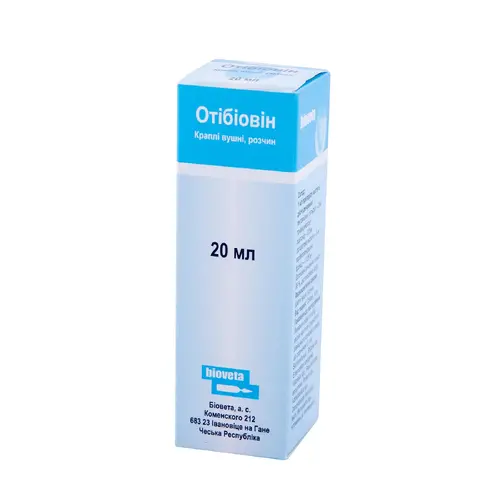 Bioveta Отібіовін розчин для котів та собак 20 мл - для чищення вух (8594004853059)