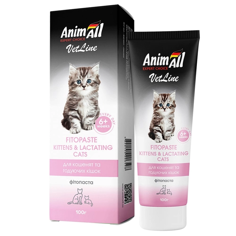 AnimAll VetLine Kittens&Lactating Cats фітопаста для кошенят та годуючих кішок 100 г (4820150206598) 