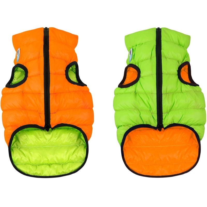 AiryVest куртка двостороння для собак L 55 - помаранчево-салатова (4823089300184) 