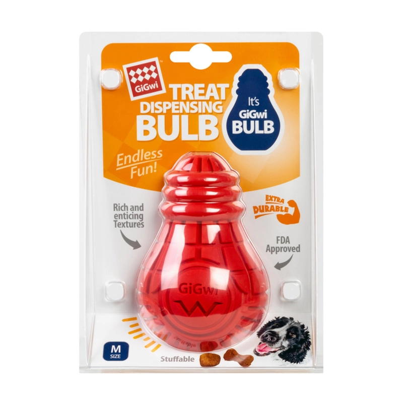 Игрушка для собак GiGwi Bulb Rubber Лампочка резиновая красная 7х11 см (4823089352978) 