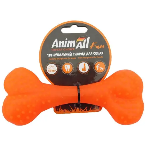 AnimAll Fun Кістка іграшка для собак 15 см - помаранчева (2000981167202)