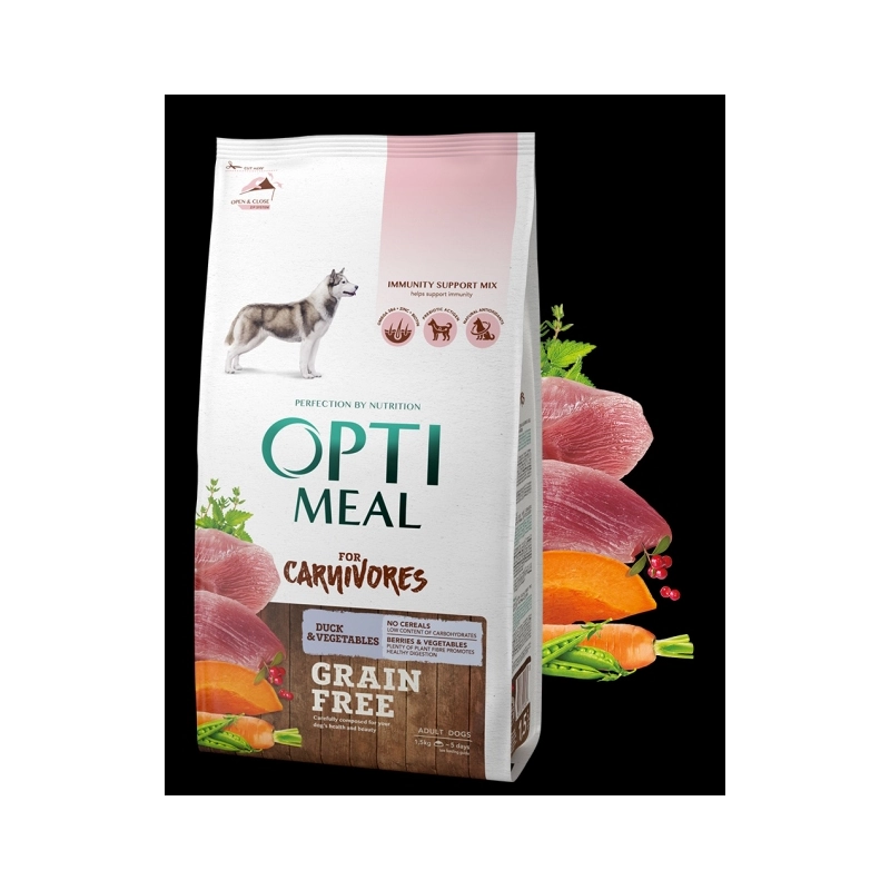 Optimeal for Casnivores Duck СУХИЙ КОРМ Супер-преміум собаки (з качкою та овочами) 1.5 кг 