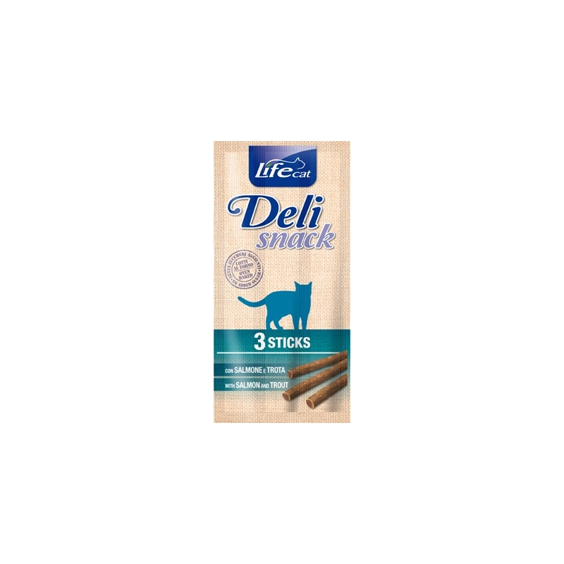 Lifecat Delisnack ВОЛОГИЙ КОРМ Супер-преміум коти (з лососем та фореллю) 15 г 