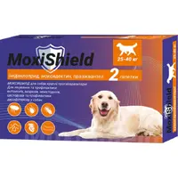 MoxiShield краплі для собак 4.5 мл/1 піпетка - від бліх і кліщів, 25-40 кг (4820150208196) 