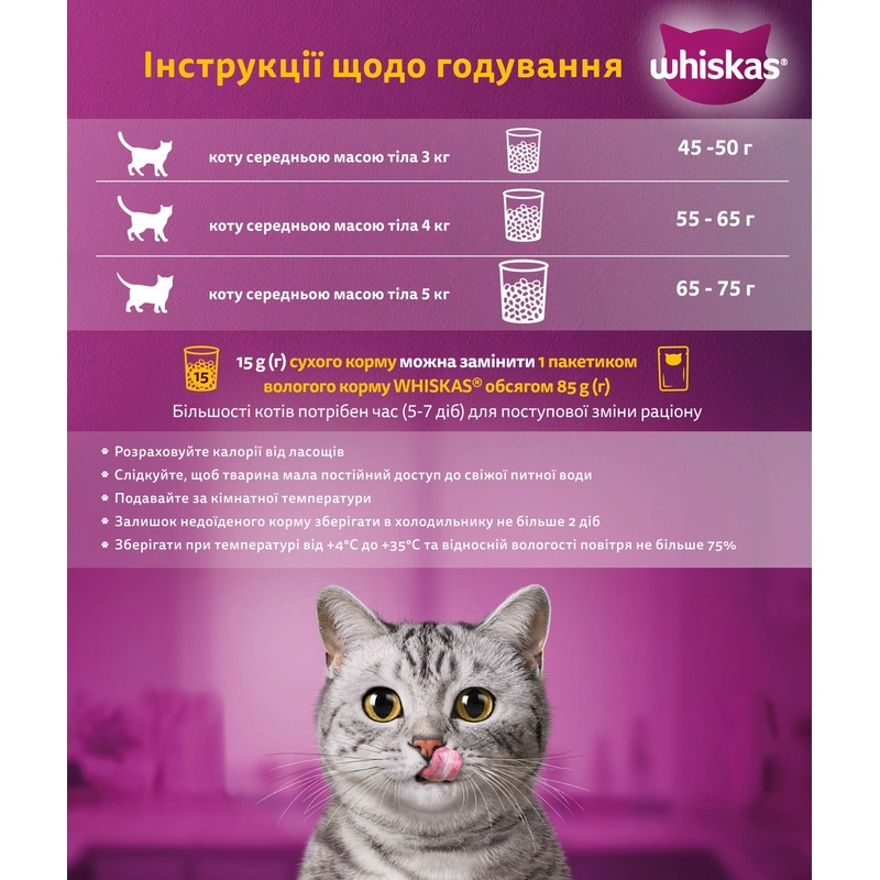 Whiskas ВОЛОГИЙ КОРМ Економ коти (з лососем) 85 г  - фото 3