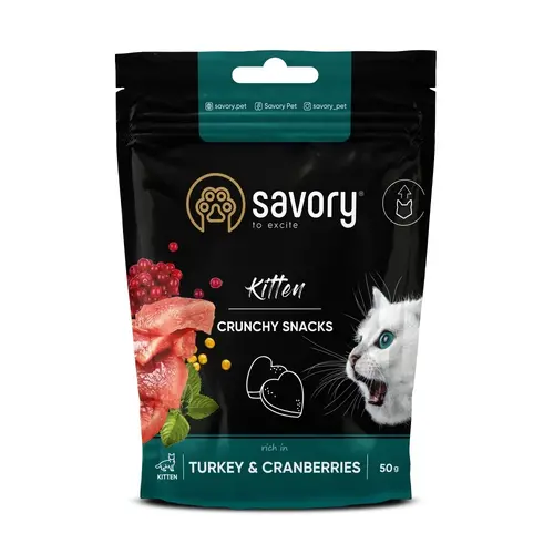 Savory Kitten Crunchy Snacks ЛАСОЩІ Холістік кошенята (для росту) 50 г