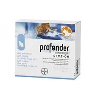 Bayer Profender Spot-On краплі для котів 0.7 мл/1 піпетка - від глистів, 2.5-5 кг (4007221036692) 