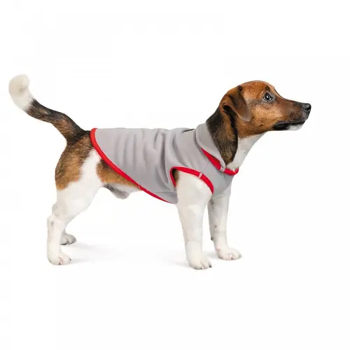 Pet Fashion Fleecy жилет для собак M - сіро-червоний (4823082419647)
