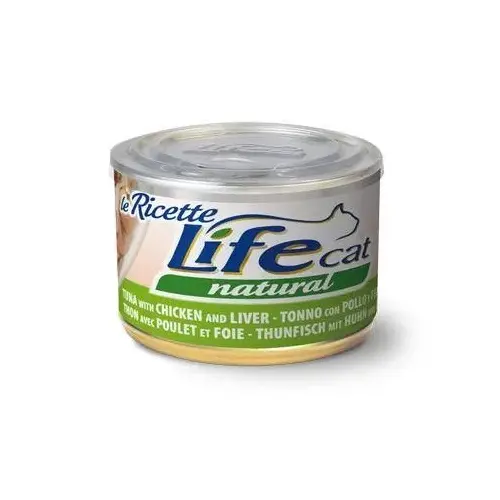 Lifecat Le Ricette Natural ВОЛОГИЙ КОРМ Супер-преміум коти (з тунцем, куркою та печінкою) 150 г
