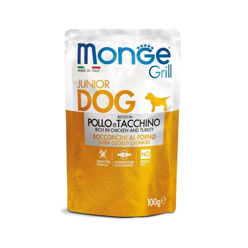 Monge Grill Junior Chicken & Turkey ВОЛОГИЙ КОРМ Premium цуценята (з куркою та індичкою) 100 г 
