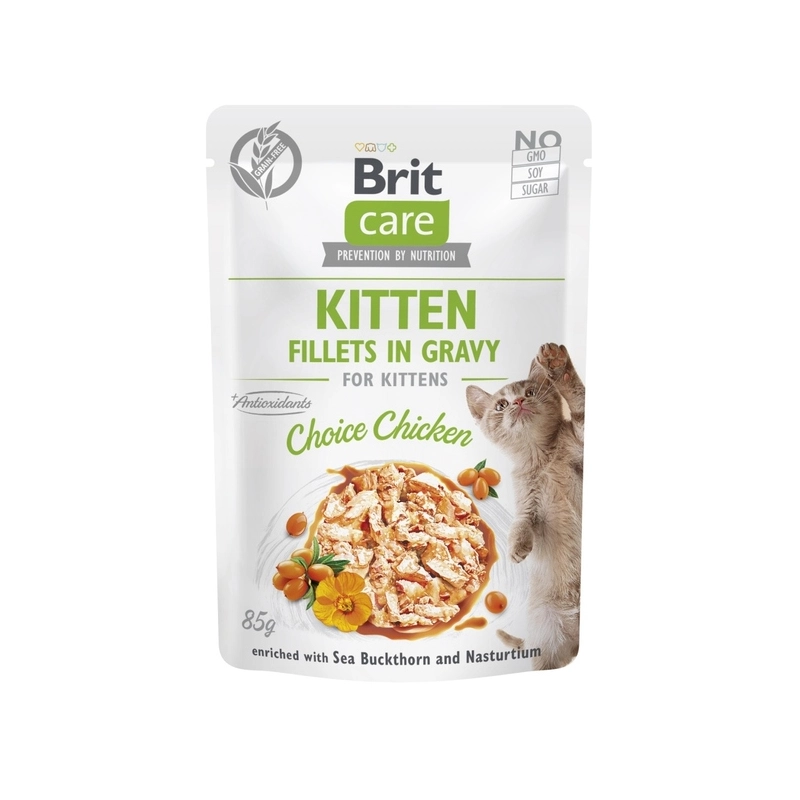 Brit Care Kitten Fillets in Gravy ВОЛОГИЙ КОРМ Супер-преміум кошенята (куряче в соусі) 85 г 