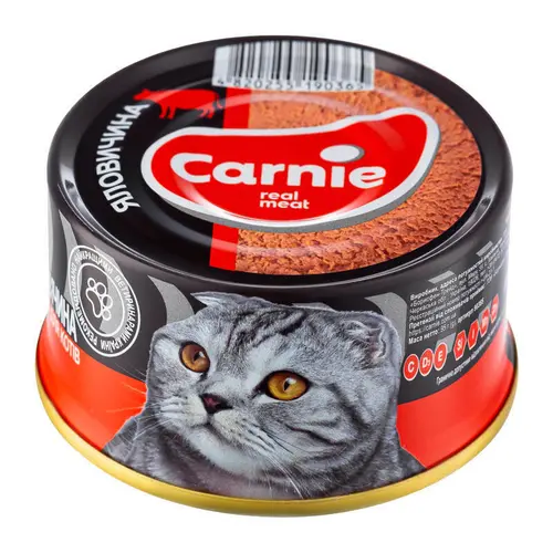 Carnie вологий корм для котів 90 г - з яловичиною (4820255190532)