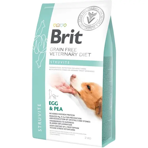 Brit VETERINARY DIETS Grain-Free STRUVITE Egg & Pea СУХИЙ КОРМ Холістік собаки (при сечокам'яній хворобі) 2 кг